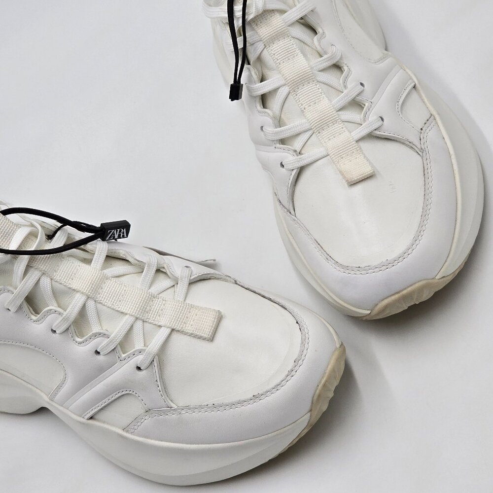 Zara Leather Sneakers - Running Shoes - NWT - Picture 6 of 16